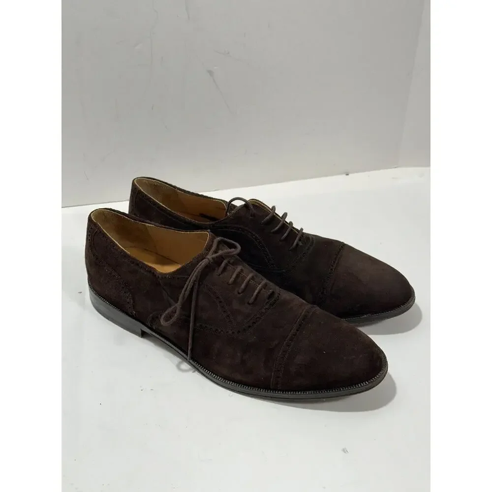 Mezlan Ravenna Brown Suede Oxford Dress Shoes US‎ 10 M Made In Spain Luxurious